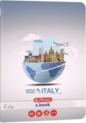 Caiet Herlitz A4, 60 file, dictando, motiv Travel, diverse modele, Herlitz 